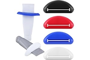 4 Pcs Toothpaste Tube Squeezer, Plastic Toothpaste Roller Dispenser Tube Squeezer Tool for Bathroom Cream, Facial Cleanser