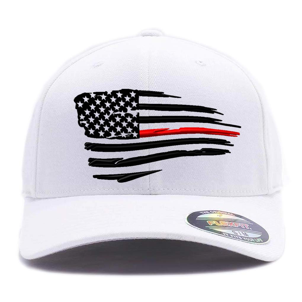 Thin Red Line Waving USA Flag 