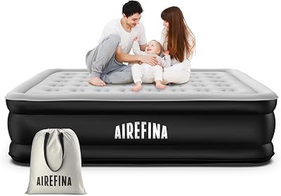 Airefina King Inflatable Air Mattress with Built-in Pump 203x152x46cm