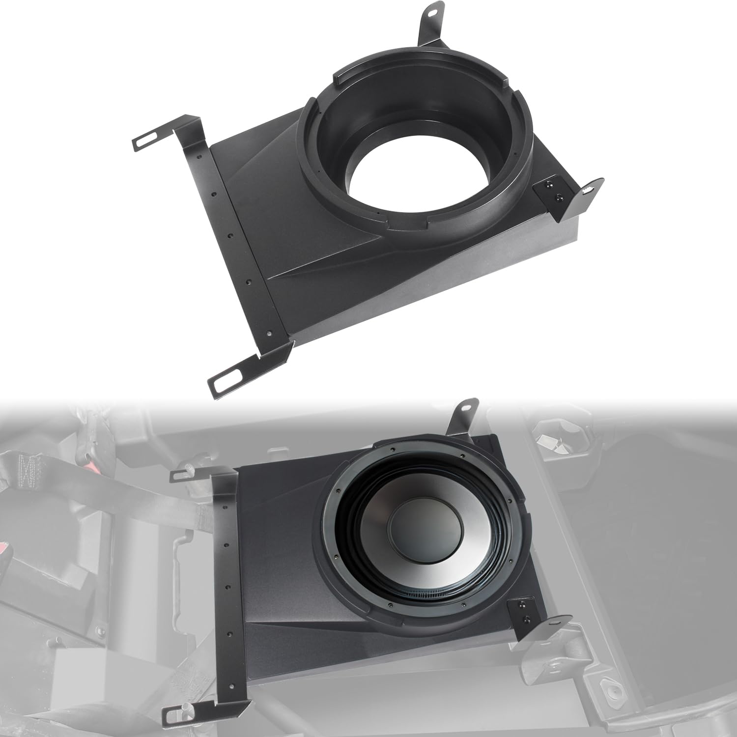 Photo 1 of CUSAUTV 10" Under Seat Speaker Pod Panel for Maverick R, Front Underseat Speaker Enclosures Boxes Pods Mount Compatible with Can Am Maverick R MAX X RS 2024+ Accessories