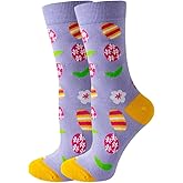 Ao Yee ZGL Women Colourful fun Socks,Ladies Crew Cute Combed cotton animal cat flowers fruit socks