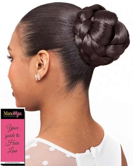 Synthetic Hairpiece Bun Clip On Large French Dome One Side Braid