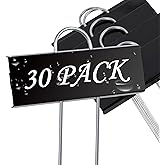 FORUP Metal Plant Labels, 30 Pack Garden Label Markers, Weatherproof Garden Stake Tags, Reusable Planting Gardening Markers, Black
