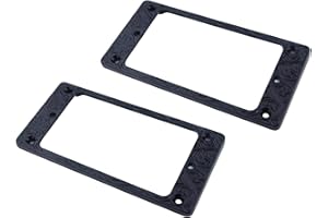 Guyker Metal Flat Humbucker Cover, Pickup Mounting Ring Set - Bridge Neck Pickups Frame Replacement Part for Electric Guitar or Precision Bass(2PCS, PR008 Black)