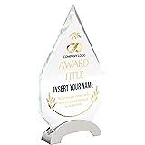 9 1/4" Personalized Glass Plaque for Awards and