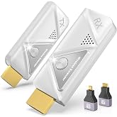 EVATEK Wireless HDMI Transmitter and Receiver, Plug&amp;Play Wireless Extender | Supports 328FT/100M, 4K Decode 1080P Output, Dual-Band 2.4G/5G, for Streaming Audio/Video from Laptop/TV Box to Monitor