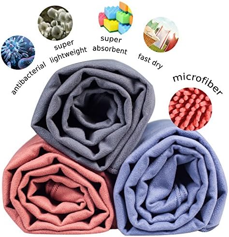 Microfiber towel per Workout Indoor Outdoor Yoga Gym Camping Travel Sports Set Beach Swimming Surf-Absorbent Antibacterial Multipurpose Compact-Travel accessories-small hand towel in Mesh bag