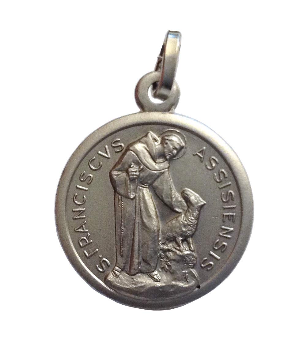 I G J 925 Sterling Silver Saint Francis from Assisi with the Wolf Medal - Patron of Europe