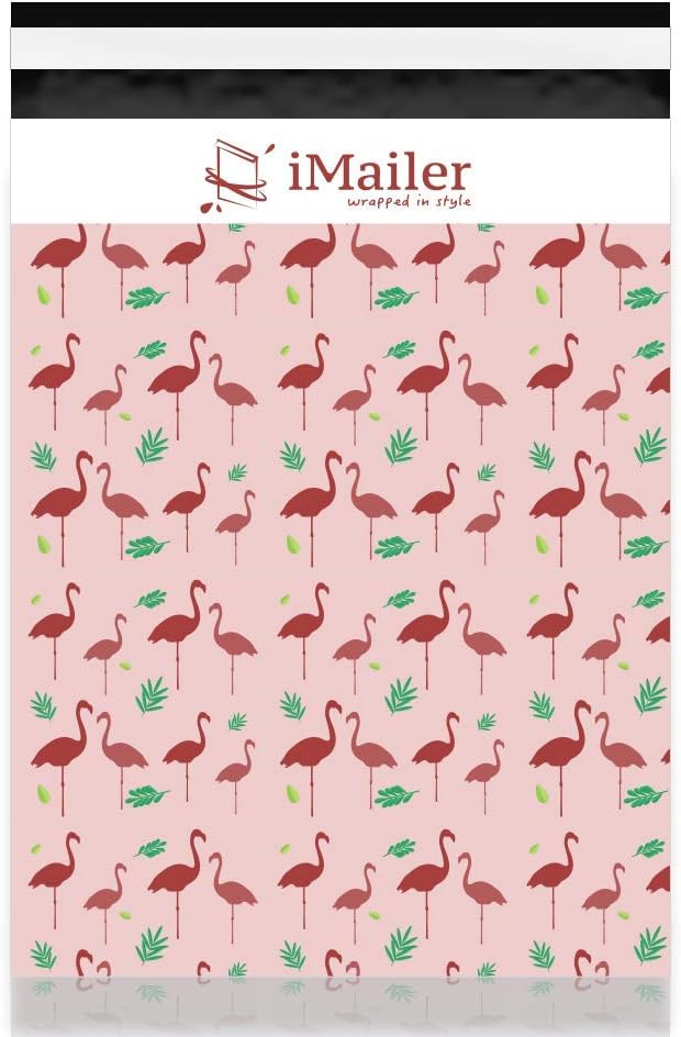100 Count - 10" x 13", Pink Flamingo Poly Mailer Envelope, Mailing Shipping Bags with Self Seal Strip