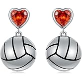 925 Sterling Silver Volleyball Stud Earrings for Women Hypoallergenic Volleyball Baseball Football Ear Studs Sports Earrings Studs for Volleyball Lover Volleyball Jewelry Gift