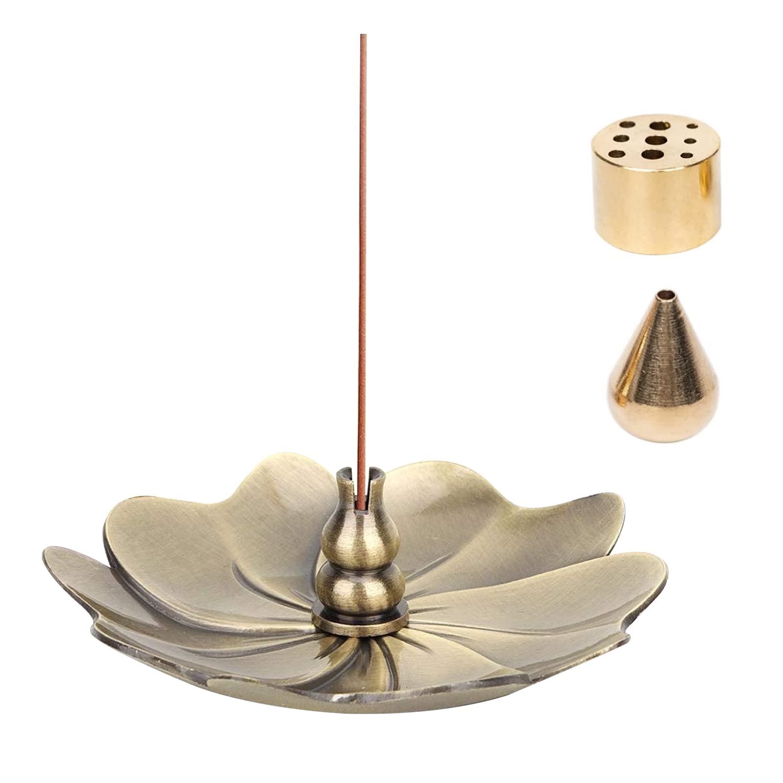 Incense Stick Holders, Sakura Incense Burner Holder Brass Incense Holders for Sticks Cone Coil Incense Burner Ash Catcher for Home Office Yoga Meditation