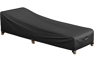 iBirdie Outdoor Lounge Chaise Chair Cover 80L x 28W x 19H inch Waterproof Patio Furniture Covers Lawn Pool Chair Cover 1 Pack Black