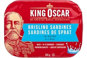 King Oscar, Wild-caught Brisling Sardines in Water, 106.00 g (Pack of 12)