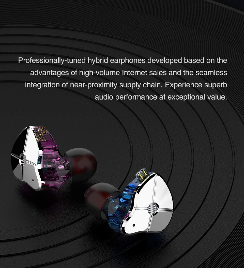 TRN ST1 1DD + 1BA Dual Driver in Ear Earphone, Senlee Hifi Ear Monitors with 1Dynamic and Balanced Armature Drivers Audio Stereo Earbuds(No Mic, Black): Home Improvement