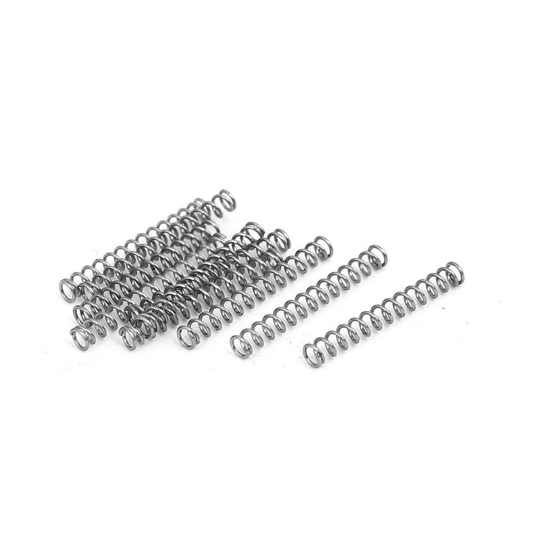 sourcingmap Compression Spring,304 Stainless Steel,2mm OD,0.3mm Wire Size,15mm Free Length,Silver Tone,10Pcs