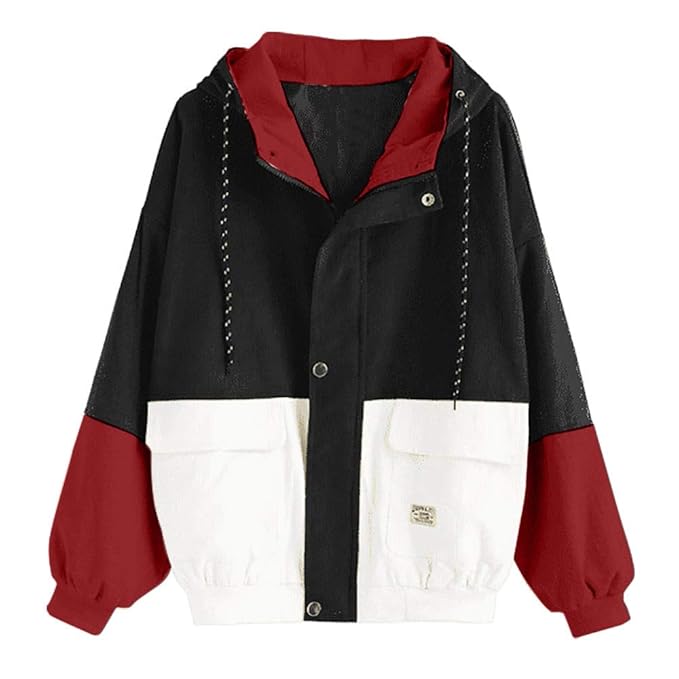 Coats Damen,VENMO Frauen Langarm Cord Patchwork Jacke Langarm Cord Patchwork Übergroße Jacke Windbreaker Elegant Wolljacke Vi