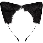 QinRuan Cat Fox Faux Fur Ears Headband Cute Halloween Fancy Dress Cosplay Handmade Animal Furry Ears Hair Hoop