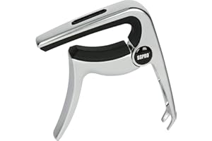 SGPRO Guitar Capo 3-in-1: Acoustic & Electric Capo, Guitar Pin Puller, Pick Holder - Hidden Spring Design, Trapezoid Silicone Rubber Pad, Superior Zinc Alloy (Sliver)