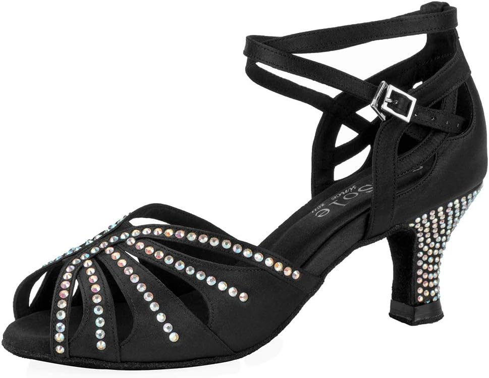 YCALCP Vrouwen Latijns-Amerikaanse Danslaarzen Lace up Rhinestones