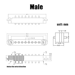 2 Pair Magnetic Pogo Pin Connector, 2/3/4/5P 2A