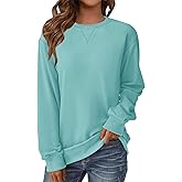 GKBK Womens Long Sleeve Sweatshirt Casual Crew Neck T Shirt Cute Pullover Tops Lightweight Loose Fit Sweater 2025 Fall Outfit