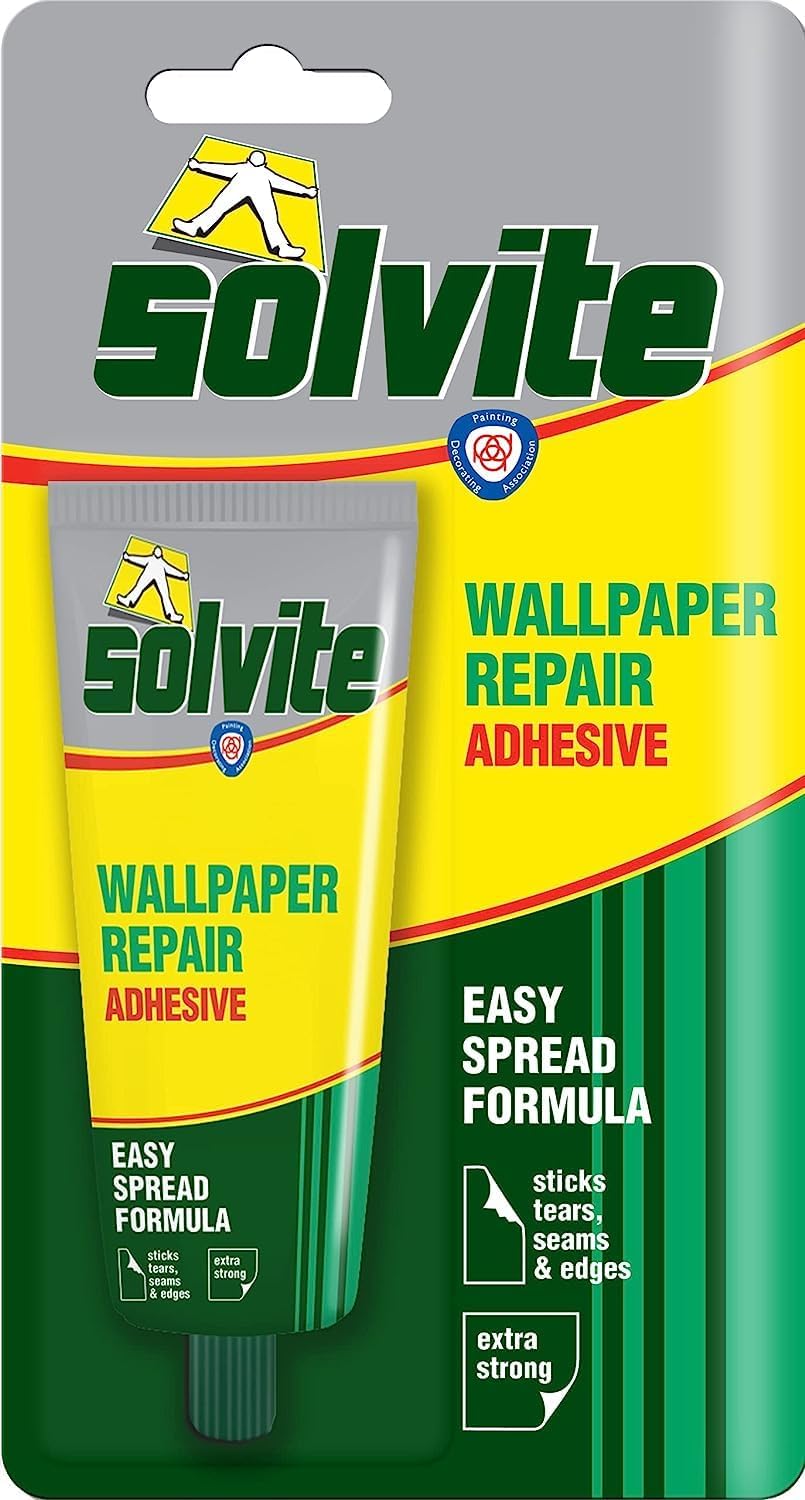 Solvite Wallpaper Repair Adhesive 56g Extra-Strong Easy-Spread Glue