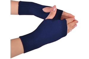 Novawo Wool Blend Fingerless Gloves Soft Arm Warmers Flexible Typing Gloves