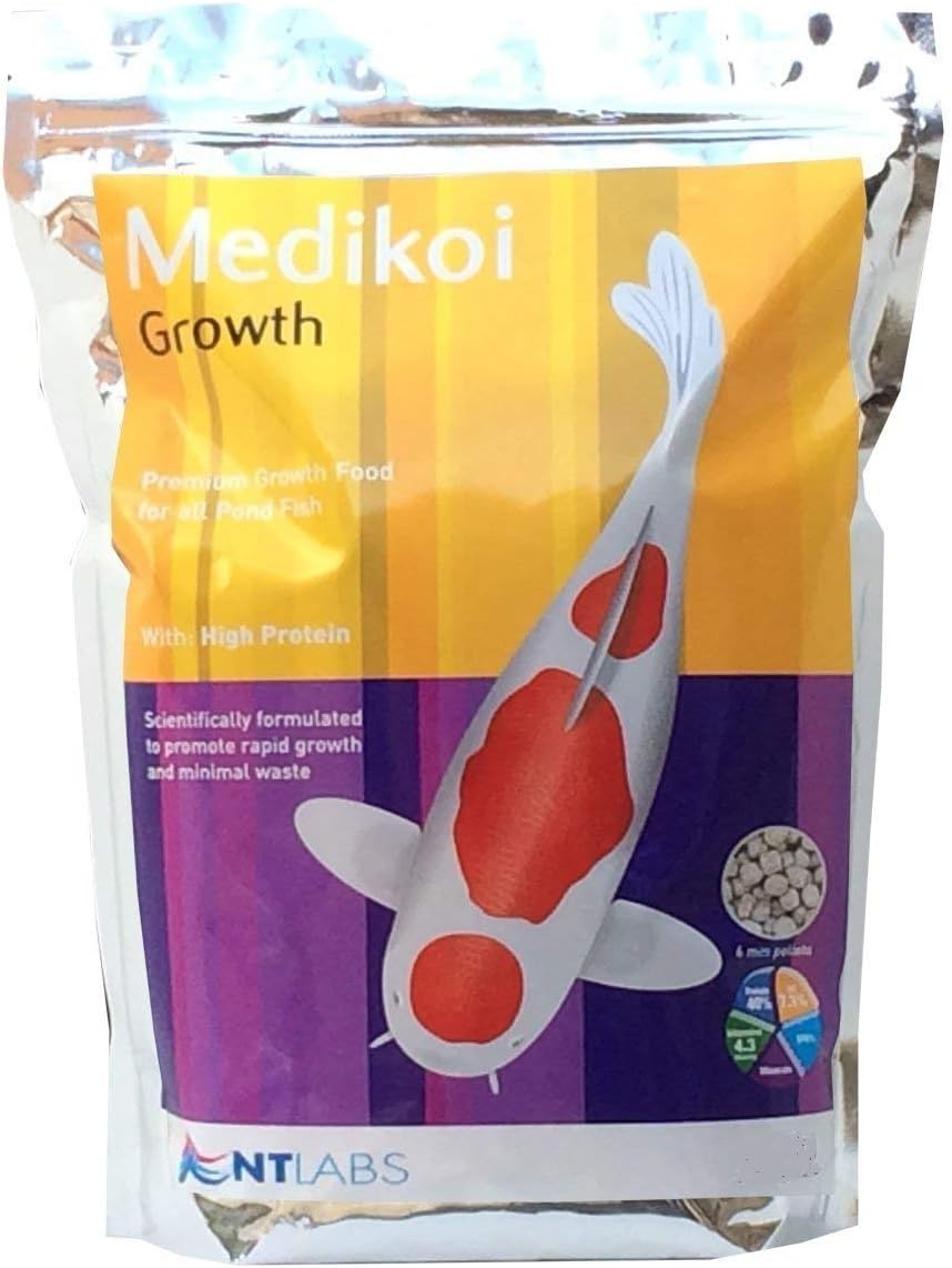 NT Labs Medikoi Growth, Complete Feed for All Pond Fish Ideal for Late Spring and Summer Feeding High Protein Koi Feed
