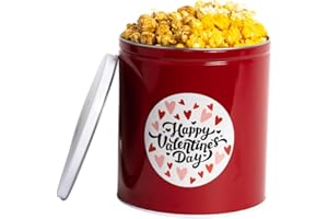 Uncle Myron's Christmas Popcorn Tin - Caramel & Cheddar Cheese Popcorn Tin - 1 Gallon Holiday Popcorn Tin, Popcorn Tins with Popcorn 3 Flavors (Gift Wrap)