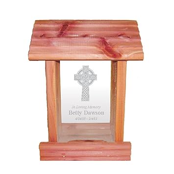 Urns Northwest Personalized Memorial Bird Feeder Hanging Cedar