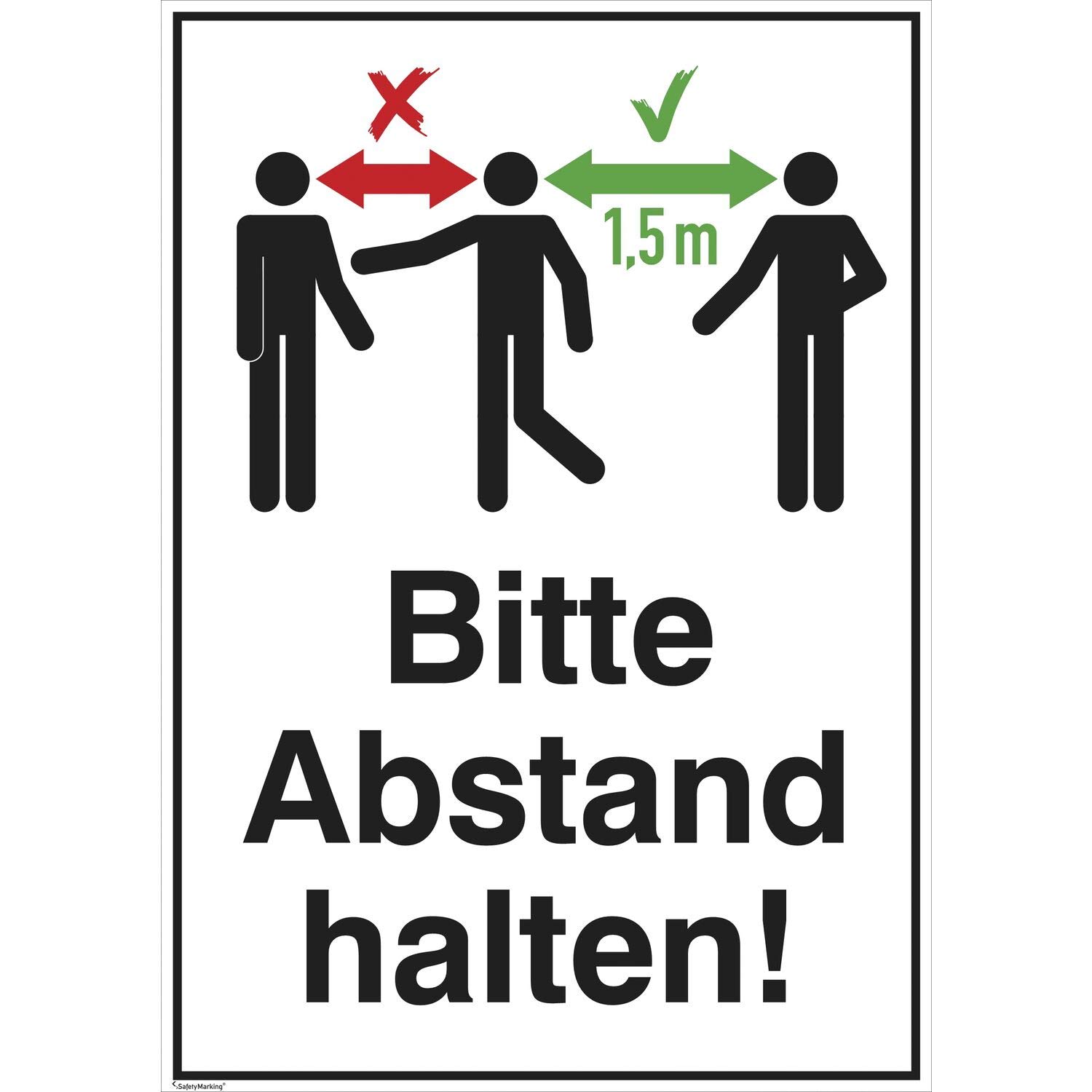 SafetyMarking 21.G8213 Abstand halten Safety Sign, one Size