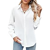 GliAnTok Womens Long Sleeve Button Down Shirt Ultra-Soft Stretch Wrinkle-Free Work Casual Business Office Blouse