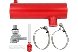 LVOUP 3x10 Go Kart and Mini Bike Gas Tank Cylinder with Clamp Compatible for Coleman Powersports CT200U BT200X CT200u-ex and Predator 212cc 196cc/6.5HP Red