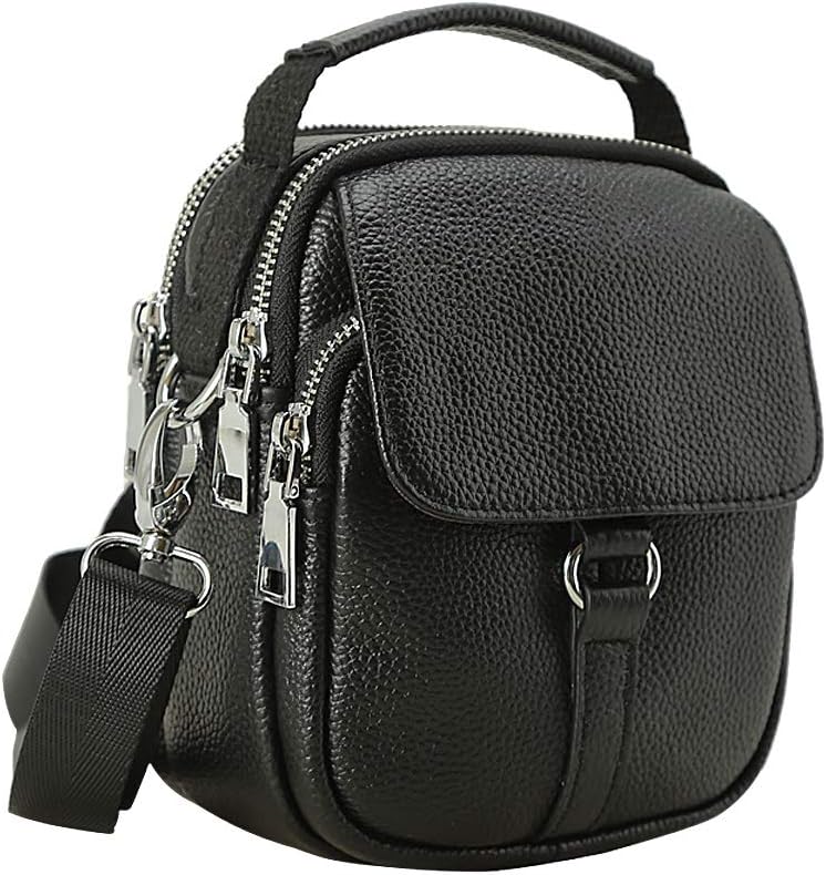 Men's Messenger Bag Satchel Travel Tablet Waist Pack Belt Pouch Shoulder Bag Tote Handbag Brown (Black)