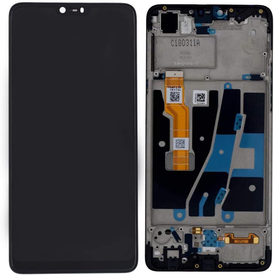 Screencart LCD with Touch Screen Digitizer Mobile Display for Oppo F7 with Frame Black