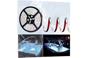 HOKIION Pontoon Led Boat Lights, 12V 20FT Marine Led Strip Lights, Waterproof Boat Interior Light, Boat Deck Light, Night Fishing Lighting with Extension Cable for Boats (White)