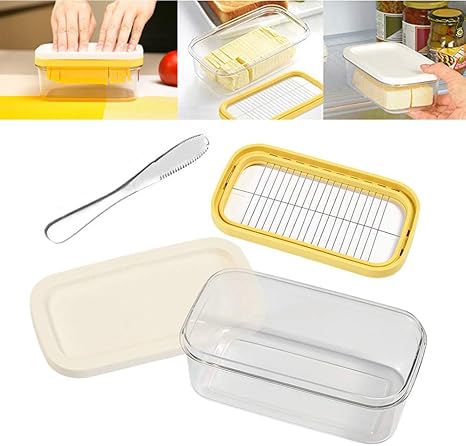 Amazon 年の新モデルカットできちゃうバターケース冷蔵庫でそのまま保存バター容器バターナイフ付バターカッティングケース バターケース オンライン通販