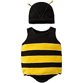 Infant Baby Outfits Girl Boy Bees Romper Hoodies Baby Halloween Costumes With Hat