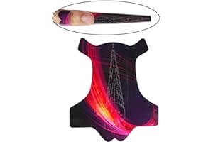 BeautyLeader 100Pcs Nail Forms System for UV Gel Acrylic Nail Tips Extension Sharp Ending Adhesive Nail Polish Form Sticker (Red)