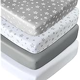 Crib Sheets for Boys or Girls 4 Pack, Fitted Crib Sheet for Standard Size Crib and Toddler Mattresses, Soft and Breathable Crib Sheets Baby Gift Boy Set, White