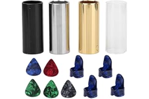 304 Stainless Steel Guitar Slide Bar, Thumb Picks, Delicate Workmanship Good Texture Not Chip for Electric Guitar Acoustic Gu