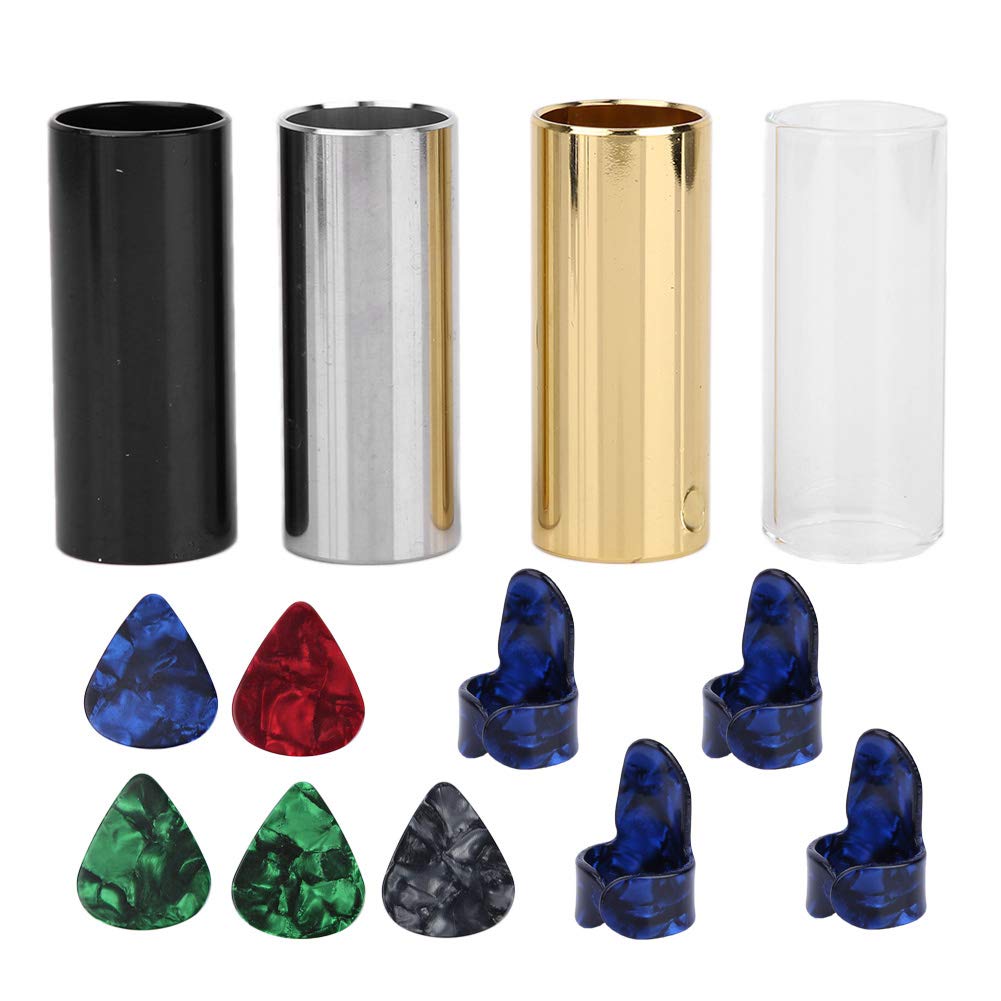 Guitar Slides Bar and Fingers Picks Set for Guitar Beginner, Guitar Finger Picks Musical Instrument Accessories
