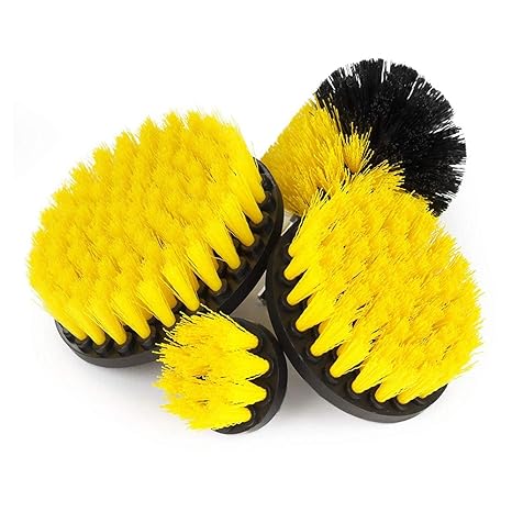 4pcs Bohrmaschine Bürstenaufsatz,2inch,3.5inch,4inch,5inch Medium Steifigkeit Borsten Befestigung Scrubber Reinigung Kit für 