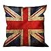 HGOD DESIGNS UK Flag Pillow Covers,Decorative Throw Pillow Vintage United Kingdom Flag Pillow Cases Cotton Linen Outdoor Indoor Square Cushion Covers for Home Sofa Couch 18x18 inch