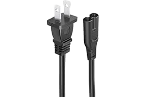 TROSPOW 8.2ft 2 Prong Power Cord for Sony PlayStation 4 PS4 Slim 2-Slot AC Power Cord Supply Cable Replacement