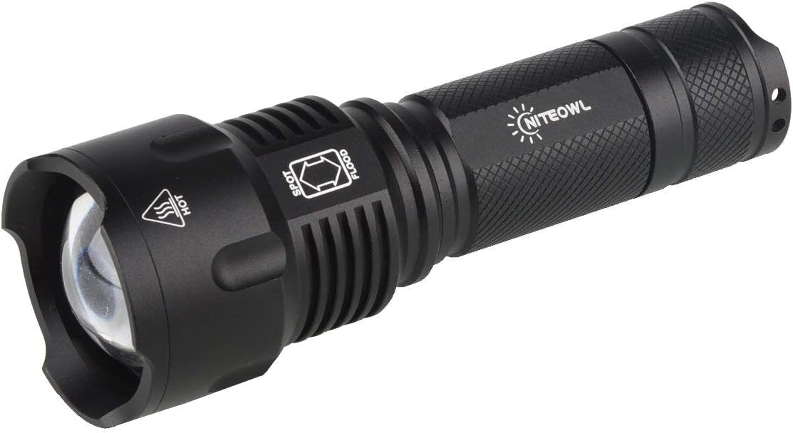 NiteOwl Super Bright Tactical LED AAA Flashlight, Handheld, Water Resistant, Zoomable, 5 Modes, High Lumens, Perfect for Camping, Hunting, Any Outdoor Use (AAA Batteries Included) - - 