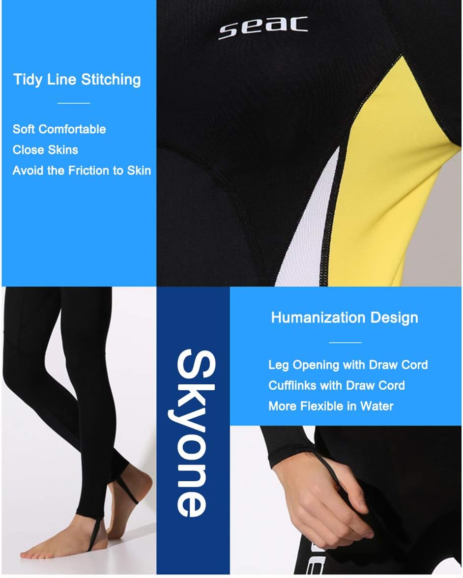 Full Body Scuba Rash Guard Dive Skin UV Swimwear Sport Skins for Men Women, Long Sleeve One Piece Front Zipper Diving Wetsuit for Surfing Swimming Snorkeling Canoeing : Sports & Outdoors