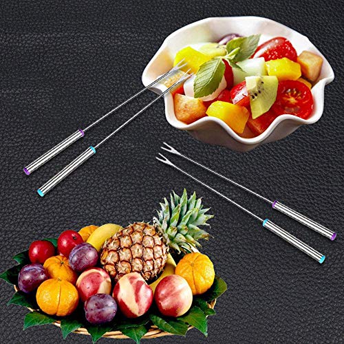 Pawaca Stainless Steel Fondue Forks, Set of 18 Dessert Fork with Heat Resistant Handle for Cheese Chocolate Fondue Roast Marshmallows Meat, Kitchen Tool Tableware for Kids - Thumbnail 3