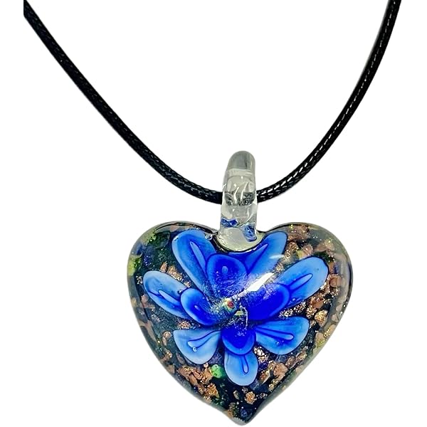 Il Murano Heart Pendant & Multi-Strand Murano Glass Necklace  New Womens Murano Blown Glass Heart Necklace 4 in 1 main image 1