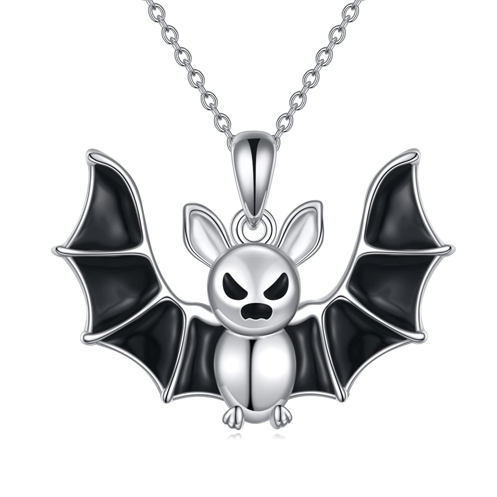 VONALA 925 Sterling Silver Bat Necklace Gothic Dark Style Jewellery Gifts for Women Girls